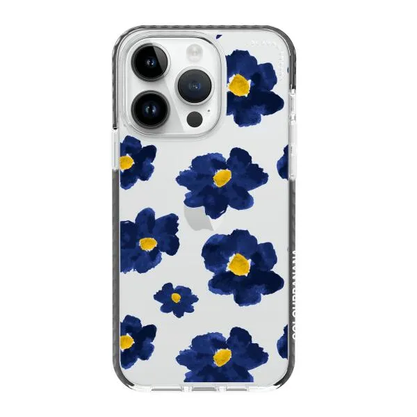 iPhone Case - Deep Blue Flowers