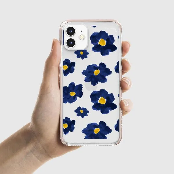 iPhone Case - Deep Blue Flowers