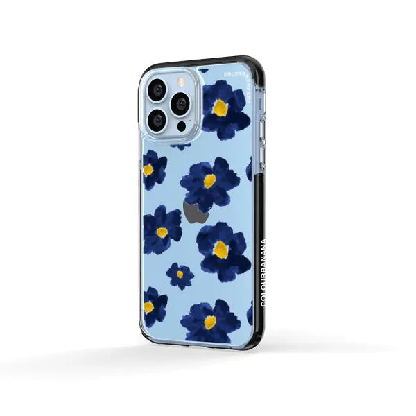 iPhone Case - Deep Blue Flowers