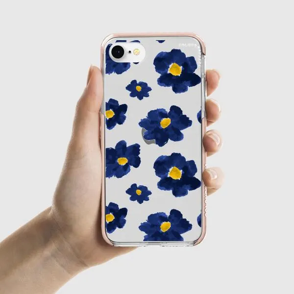 iPhone Case - Deep Blue Flowers