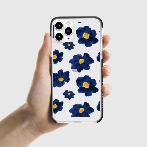 iPhone Case - Deep Blue Flowers