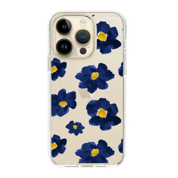iPhone Case - Deep Blue Flowers