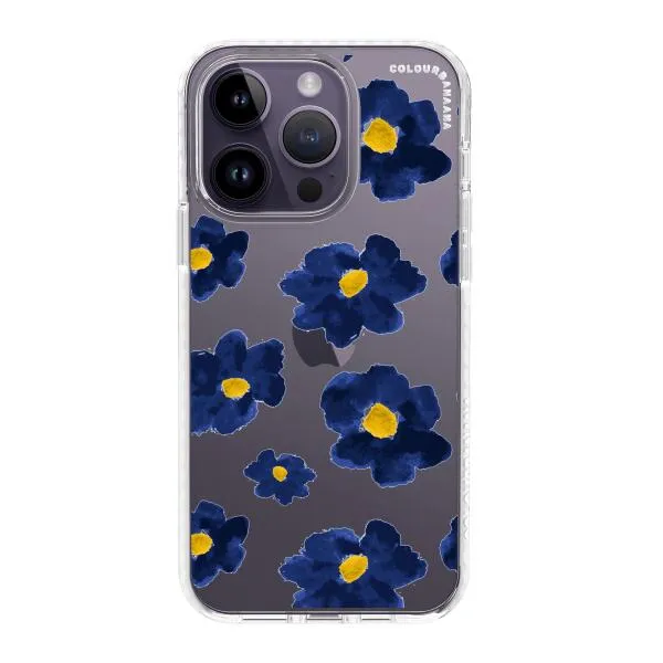 iPhone Case - Deep Blue Flowers