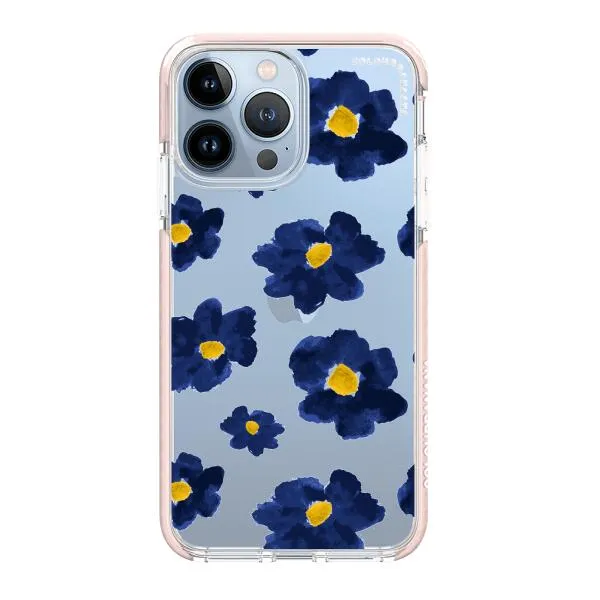 iPhone Case - Deep Blue Flowers