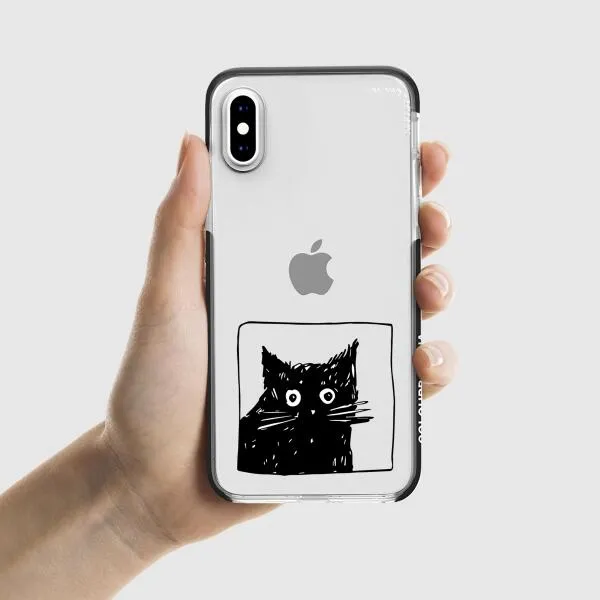 iPhone Case - Surprised Black Cat