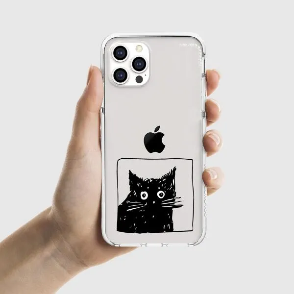 iPhone Case - Surprised Black Cat