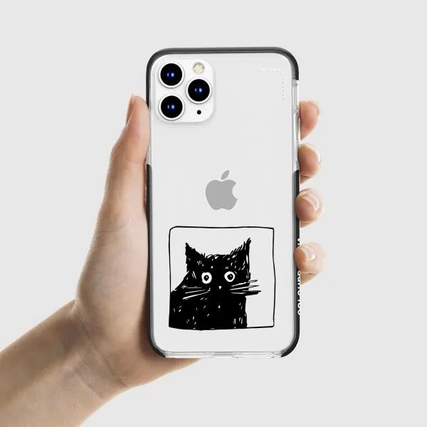 iPhone Case - Surprised Black Cat