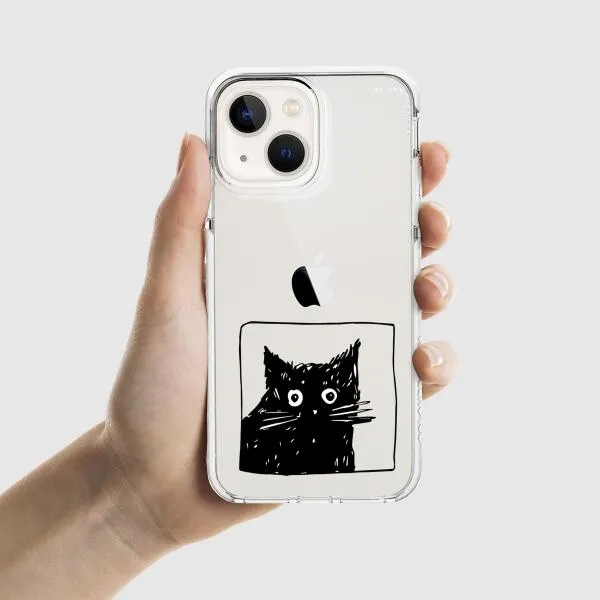 iPhone Case - Surprised Black Cat