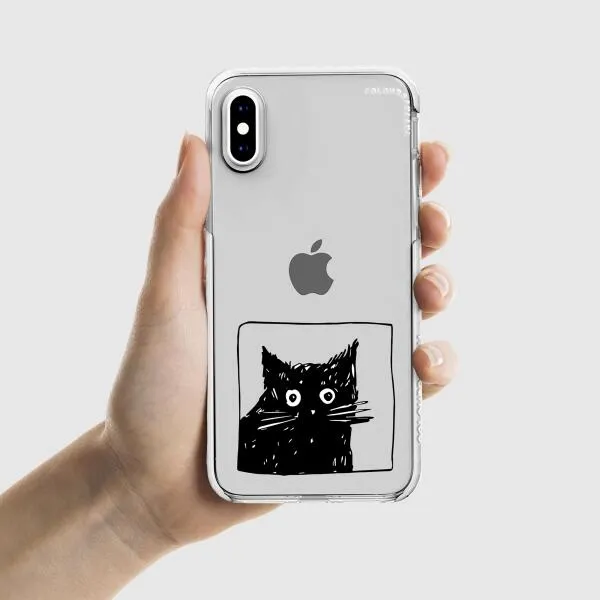 iPhone Case - Surprised Black Cat