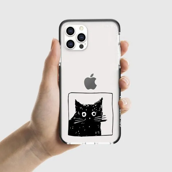 iPhone Case - Surprised Black Cat