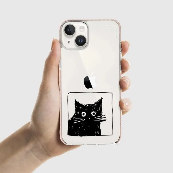 iPhone Case - Surprised Black Cat