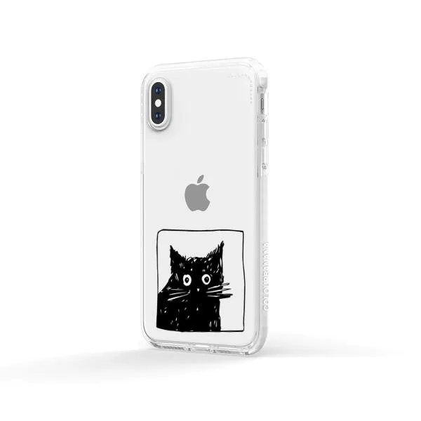 iPhone Case - Surprised Black Cat