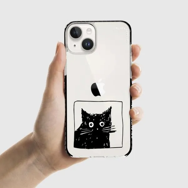 iPhone Case - Surprised Black Cat