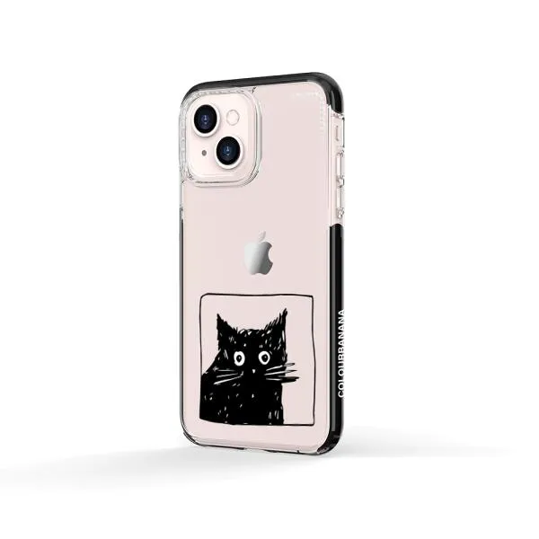 iPhone Case - Surprised Black Cat