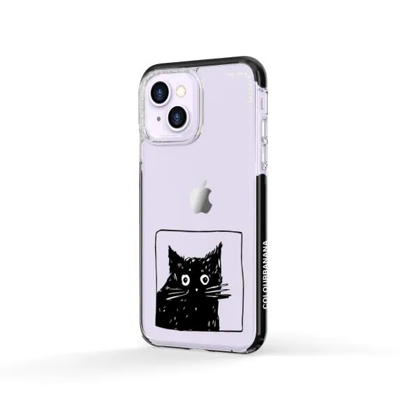 iPhone Case - Surprised Black Cat