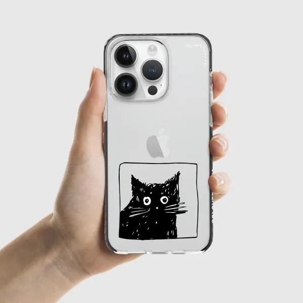 iPhone Case - Surprised Black Cat