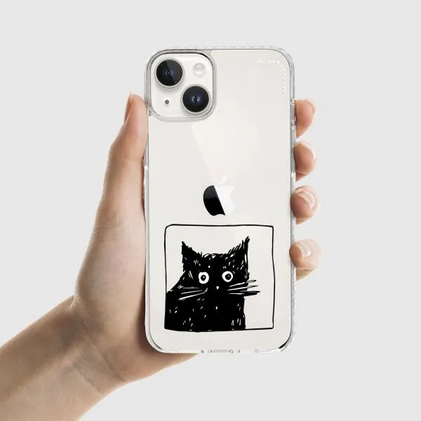 iPhone Case - Surprised Black Cat
