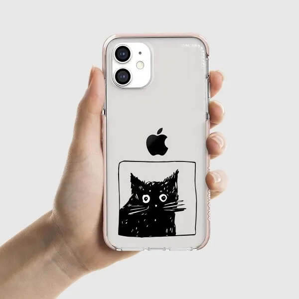 iPhone Case - Surprised Black Cat