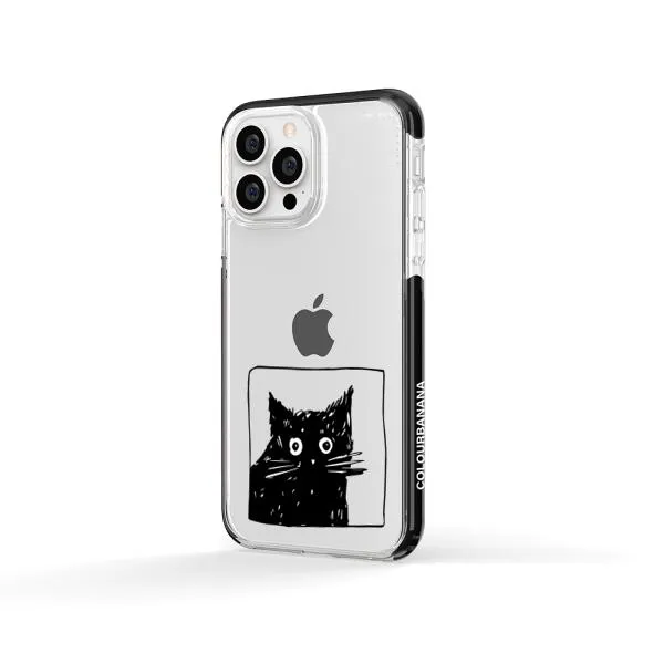 iPhone Case - Surprised Black Cat