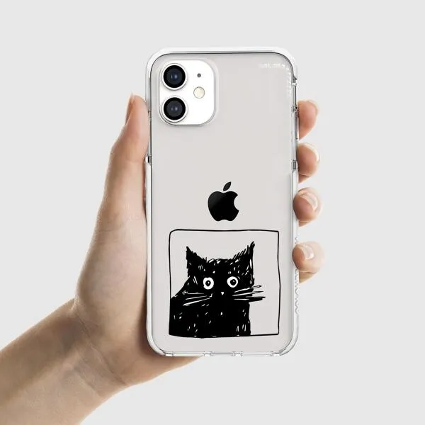 iPhone Case - Surprised Black Cat