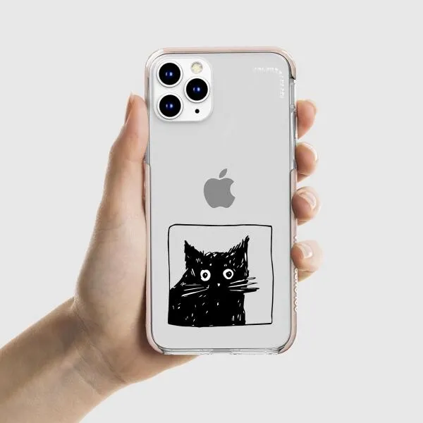 iPhone Case - Surprised Black Cat