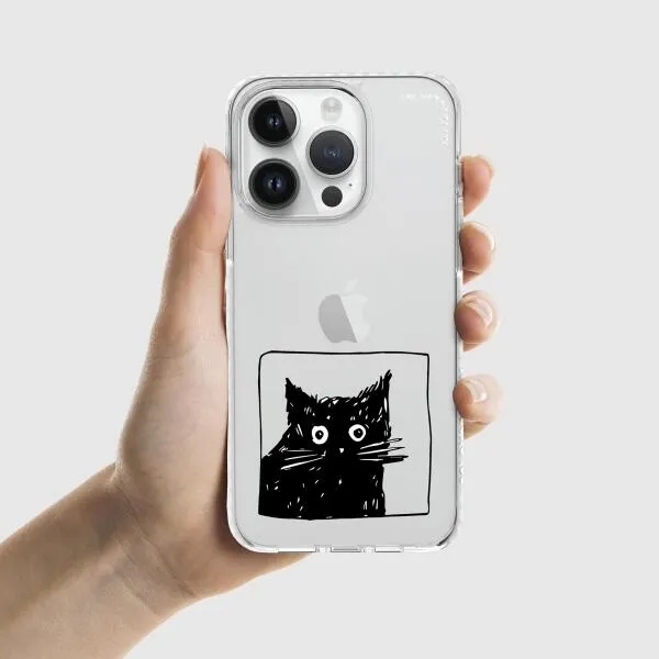 iPhone Case - Surprised Black Cat