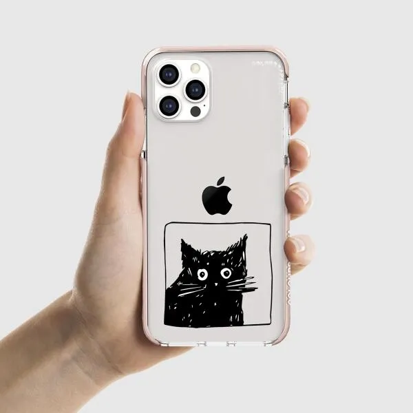 iPhone Case - Surprised Black Cat