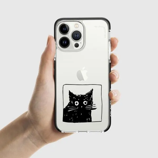 iPhone Case - Surprised Black Cat