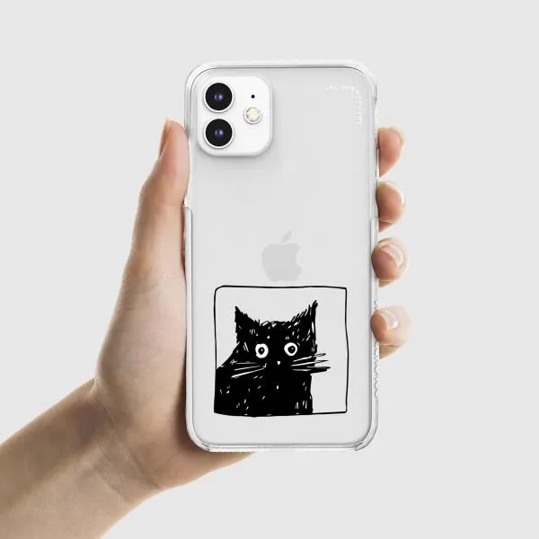 iPhone Case - Surprised Black Cat