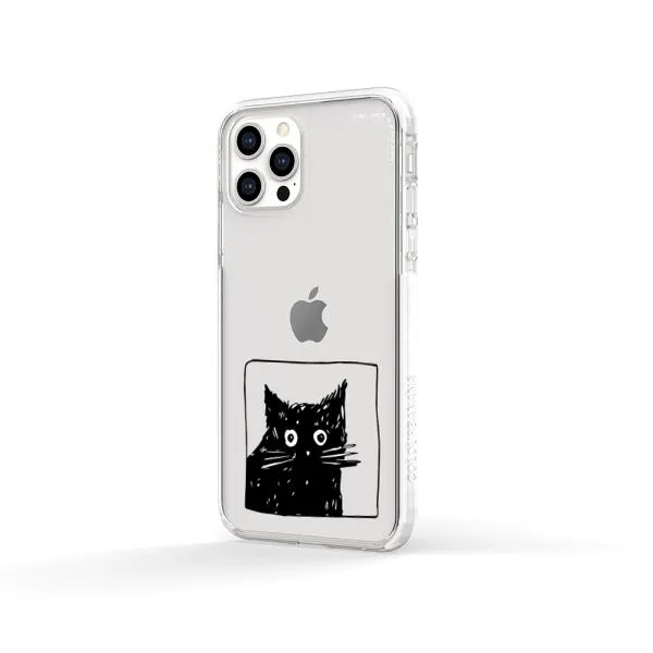 iPhone Case - Surprised Black Cat