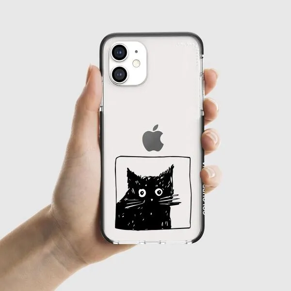 iPhone Case - Surprised Black Cat