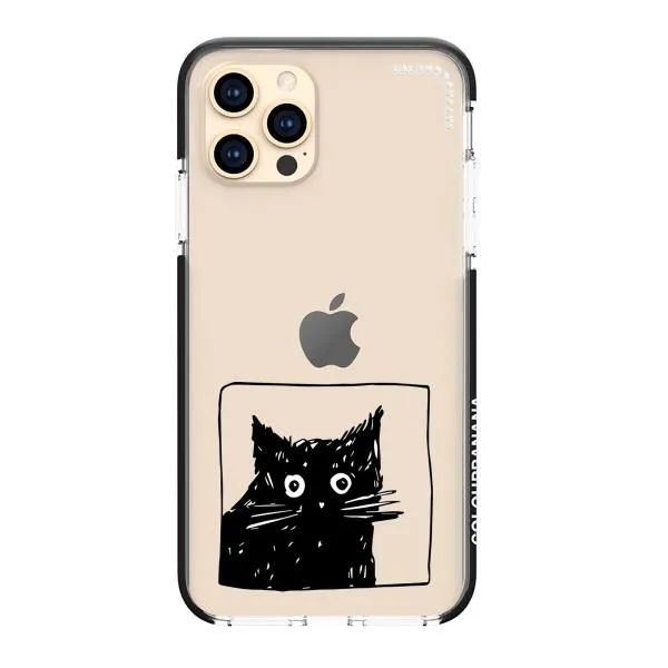 iPhone Case - Surprised Black Cat