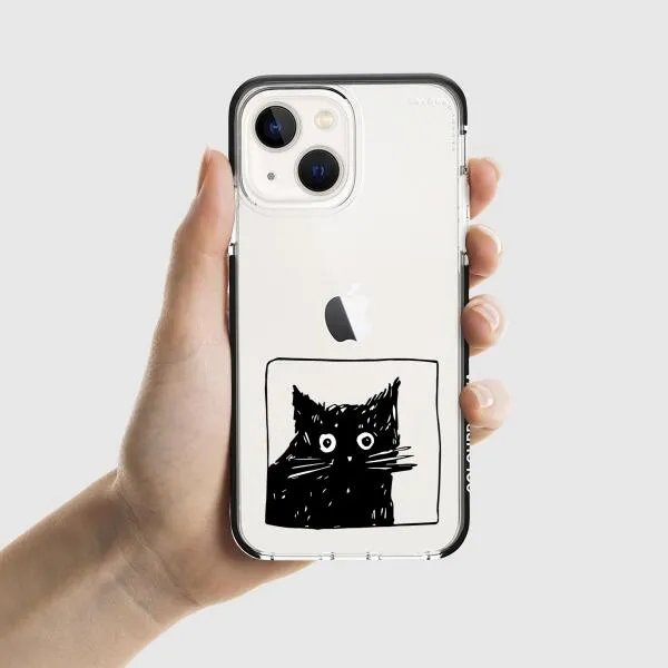 iPhone Case - Surprised Black Cat
