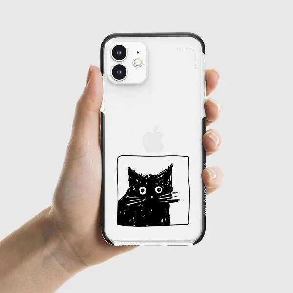 iPhone Case - Surprised Black Cat