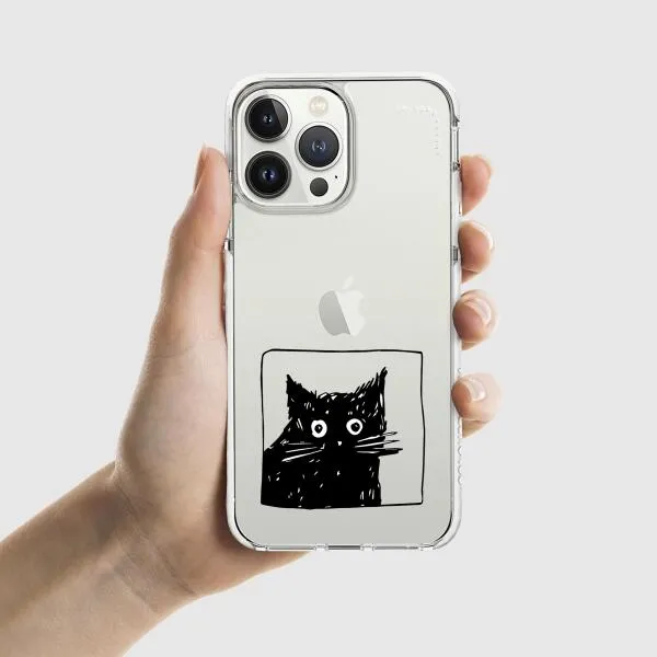 iPhone Case - Surprised Black Cat