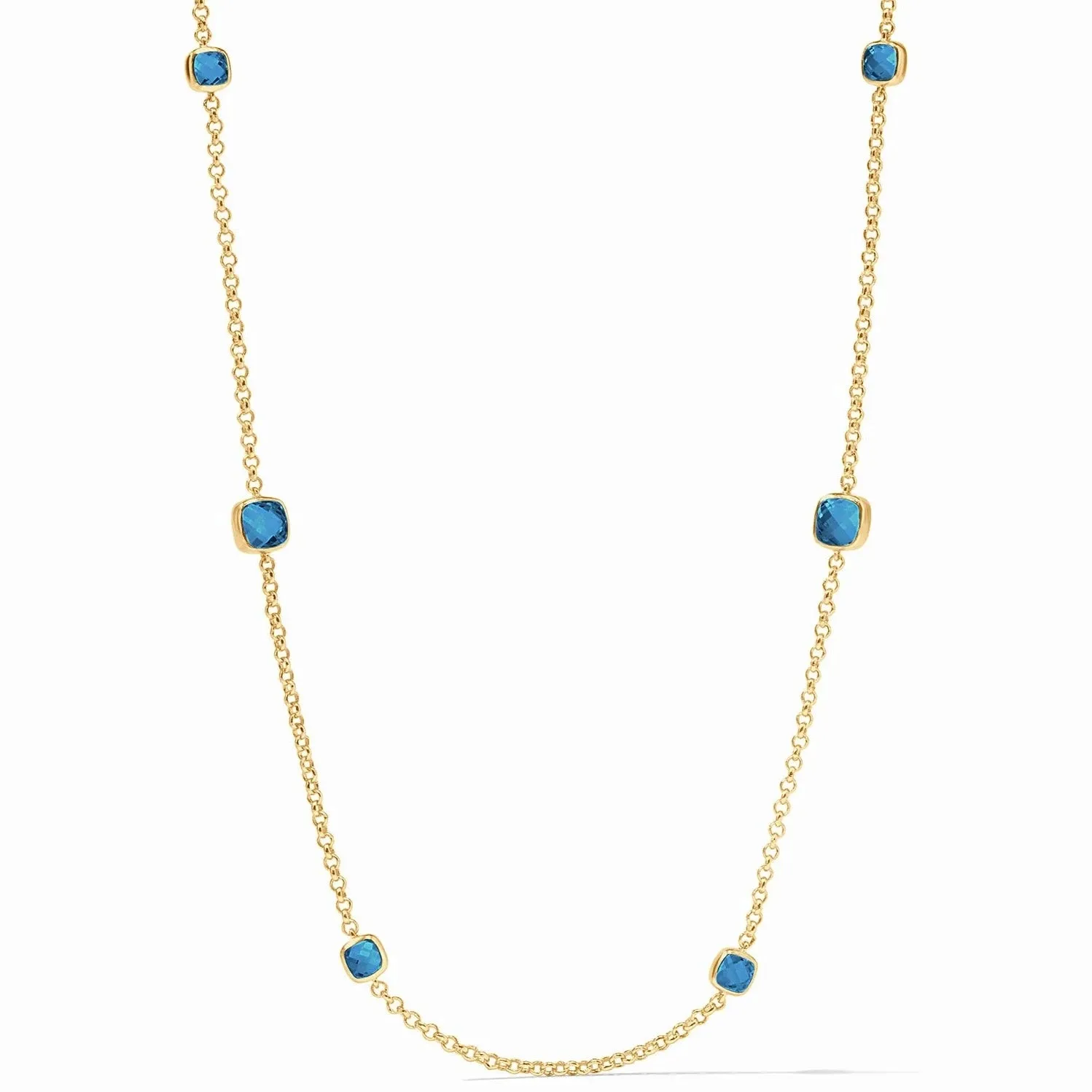 Julie Vos Aquitaine Station Necklace, Iridescent Capri Blue
