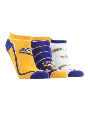 LSU Tigers No Show Socks Full Field 3 Pack