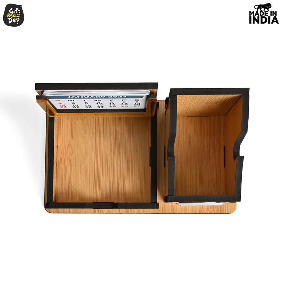 Mini Desk Organizer with Clock & Calendar 2024 | Desk Calendar | Desk Accessories