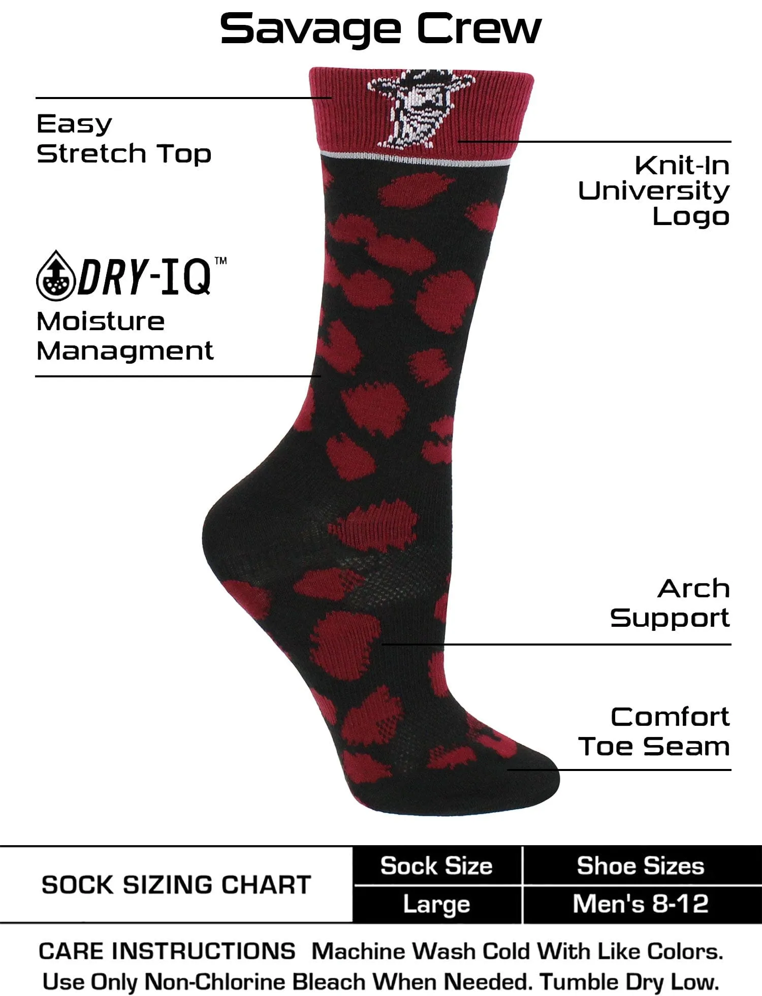 New Mexico State Aggies Socks Womens Savage Crew Socks