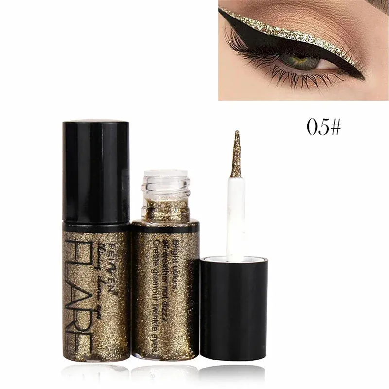 New Professional Shiny Glitter Eyeliner Cosmetics for Women Pigment Silver Rose Gold Color Liquid Glitter Eyeliner