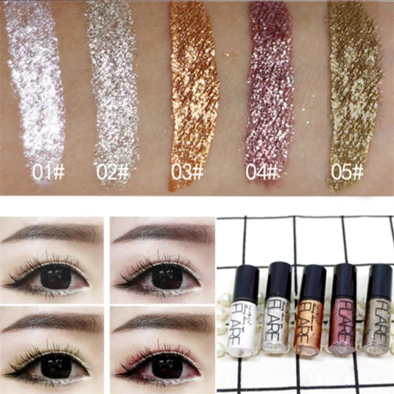 New Professional Shiny Glitter Eyeliner Cosmetics for Women Pigment Silver Rose Gold Color Liquid Glitter Eyeliner