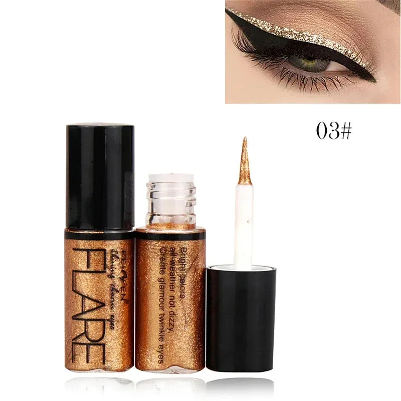 New Professional Shiny Glitter Eyeliner Cosmetics for Women Pigment Silver Rose Gold Color Liquid Glitter Eyeliner