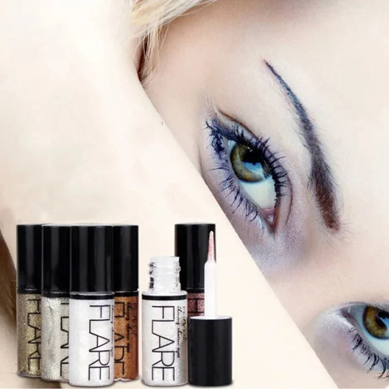 New Professional Shiny Glitter Eyeliner Cosmetics for Women Pigment Silver Rose Gold Color Liquid Glitter Eyeliner