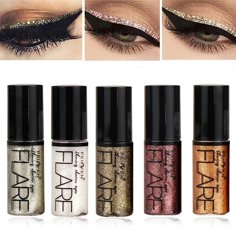 New Professional Shiny Glitter Eyeliner Cosmetics for Women Pigment Silver Rose Gold Color Liquid Glitter Eyeliner