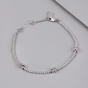 Pave 925 Sterling Silver Petite Tennis Bracelet