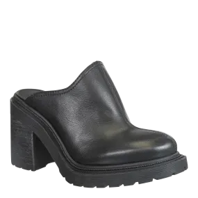 RISE in BLACK Heeled Mules