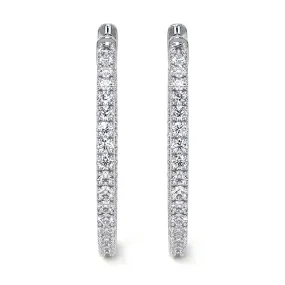 Round Diamond Hoop Earrings, X-Large