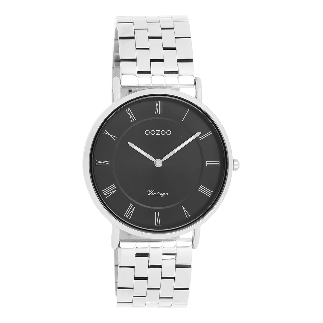 Silver coloured OOZOO watch with silver coloured stainless steel bracelet - C20366
