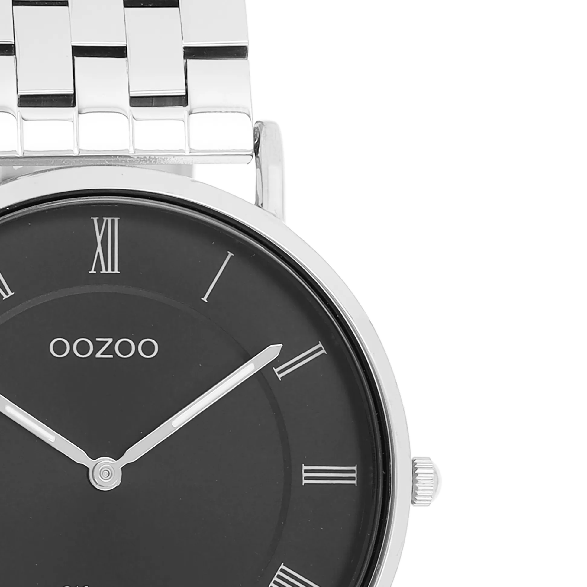 Silver coloured OOZOO watch with silver coloured stainless steel bracelet - C20366