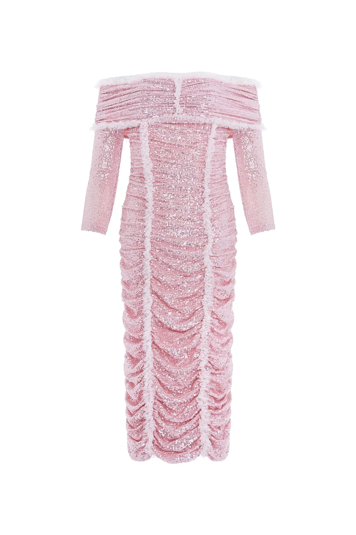 Sunbeam Rouched Off-Shoulder Ballerina Dress